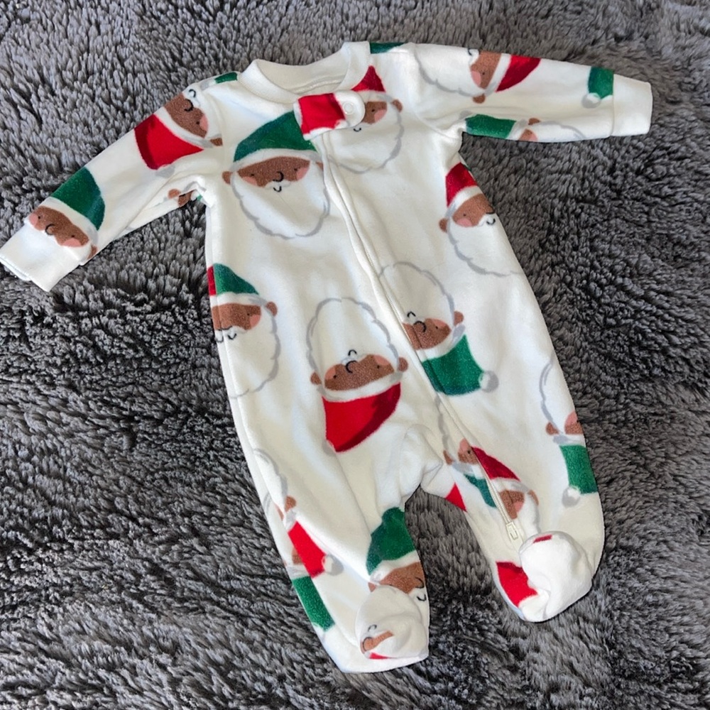 🌈 Carter’s Afican American Santa Blanket Sleeper Newborn Christmas Holiday